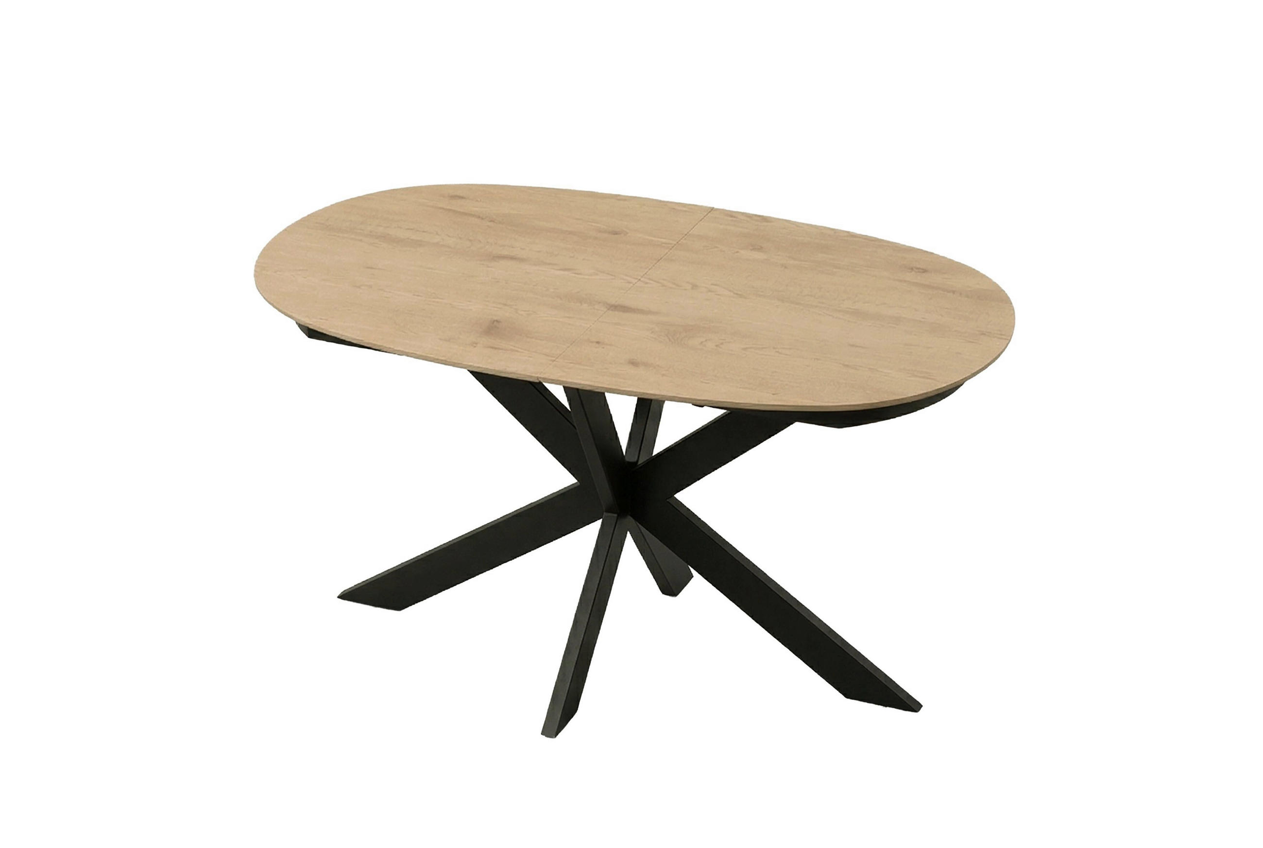ESSTISCH 140/90/75 cm Nachbildung  Metall, Holzwerkstoff ausziehbar oval Eichefarben  - Eichefarben, MODERN, Holzwerkstoff/Metall (140/90/75cm) - MID.YOU