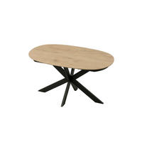 ESSTISCH 140/90/75 cm Nachbildung  Metall, Holzwerkstoff ausziehbar oval Eichefarben  - Eichefarben, MODERN, Holzwerkstoff/Metall (140/90/75cm) - MID.YOU