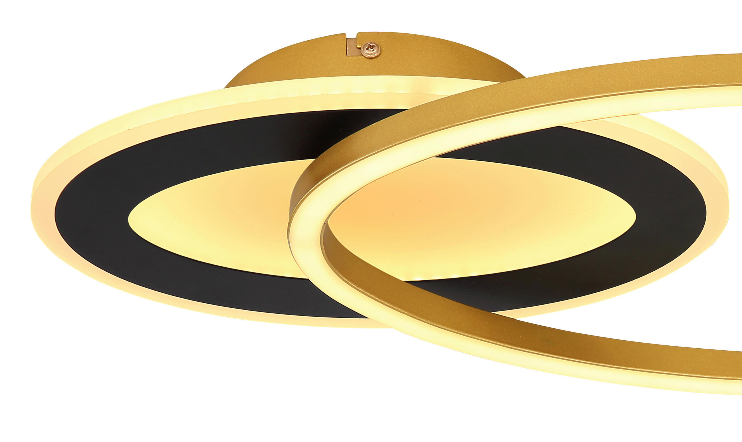 STROPNÉ LED SVIETIDLO, 53/23,5/7 cm - čierna/zlatá, Design, kov/plast (53/23,5/7cm) - Globo