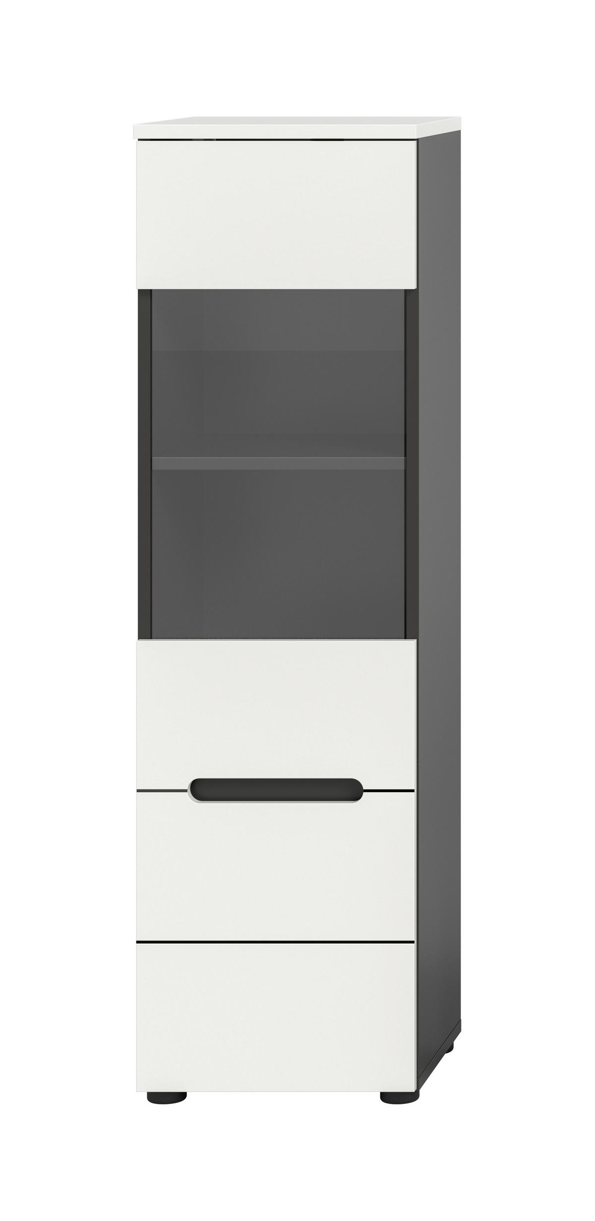 VITRÍNA, 36/125/33 cm - bílá/černá, Design, kompozitní dřevo/plast (36/125/33cm) - Livetastic