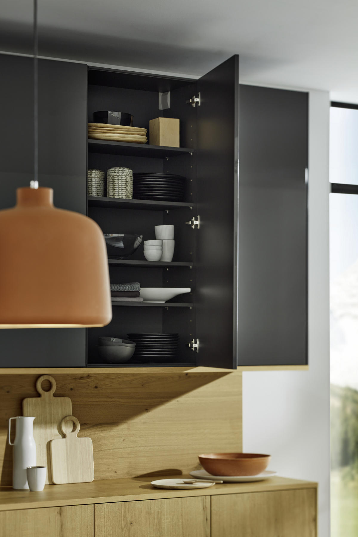 EINBAUKÜCHE NOVA LACK  - Graphitfarben, Design, Holzwerkstoff - Nolte Küchen