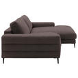 ECKSOFA  in Flachgewebe Hellbraun  253/177 cm  - Hellbraun/Schwarz, Design, Textil/Metall (253/177cm) - Dieter Knoll