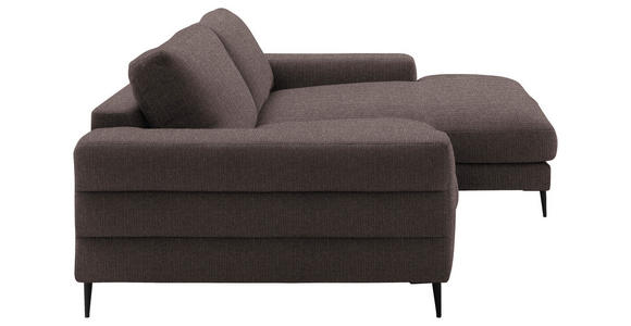 ECKSOFA  in Flachgewebe Hellbraun  253/177 cm  - Hellbraun/Schwarz, Design, Textil/Metall (253/177cm) - Dieter Knoll