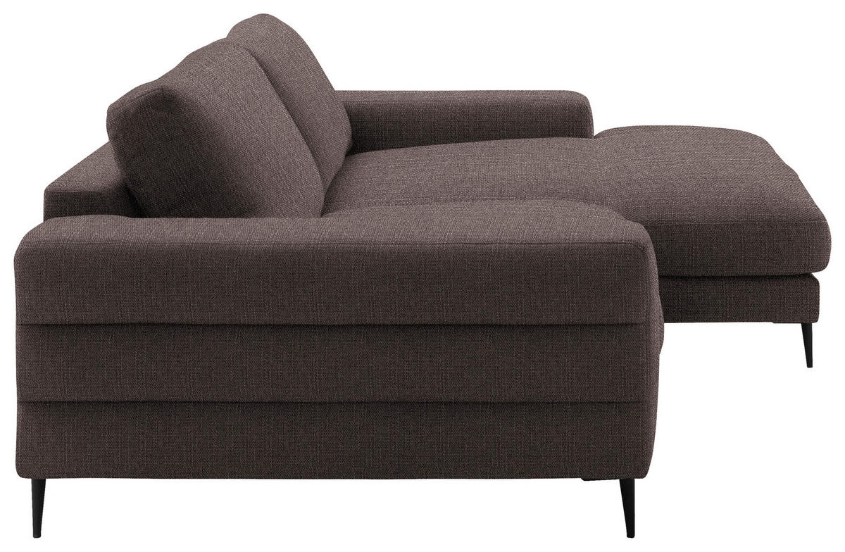 ECKSOFA in Flachgewebe Hellbraun  253/177 cm  - Hellbraun/Schwarz, Design, Textil/Metall (253/177cm) - Dieter Knoll