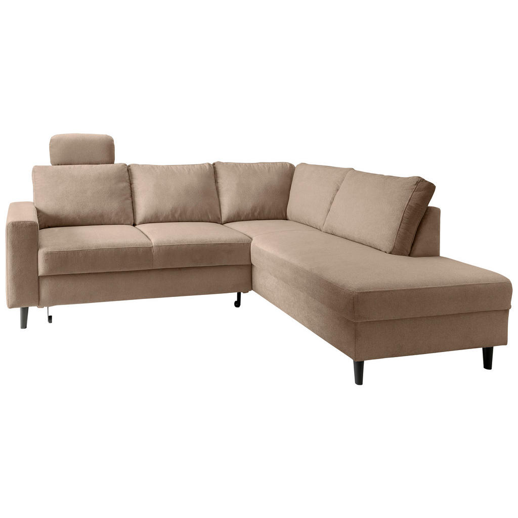 Thumbnail - Livetastic Eckschlafsofa Passione, Hellbraun, Textil, Buche, Uni, 4-Sitzer, 242x200 cm, Made in EU, Rücken echt, Wohnzim...