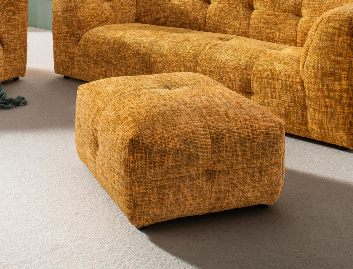 HOCKERTextil Goldfarben  - Goldfarben/Schwarz, Design, Kunststoff/Textil (72/44/72cm) - Livetastic