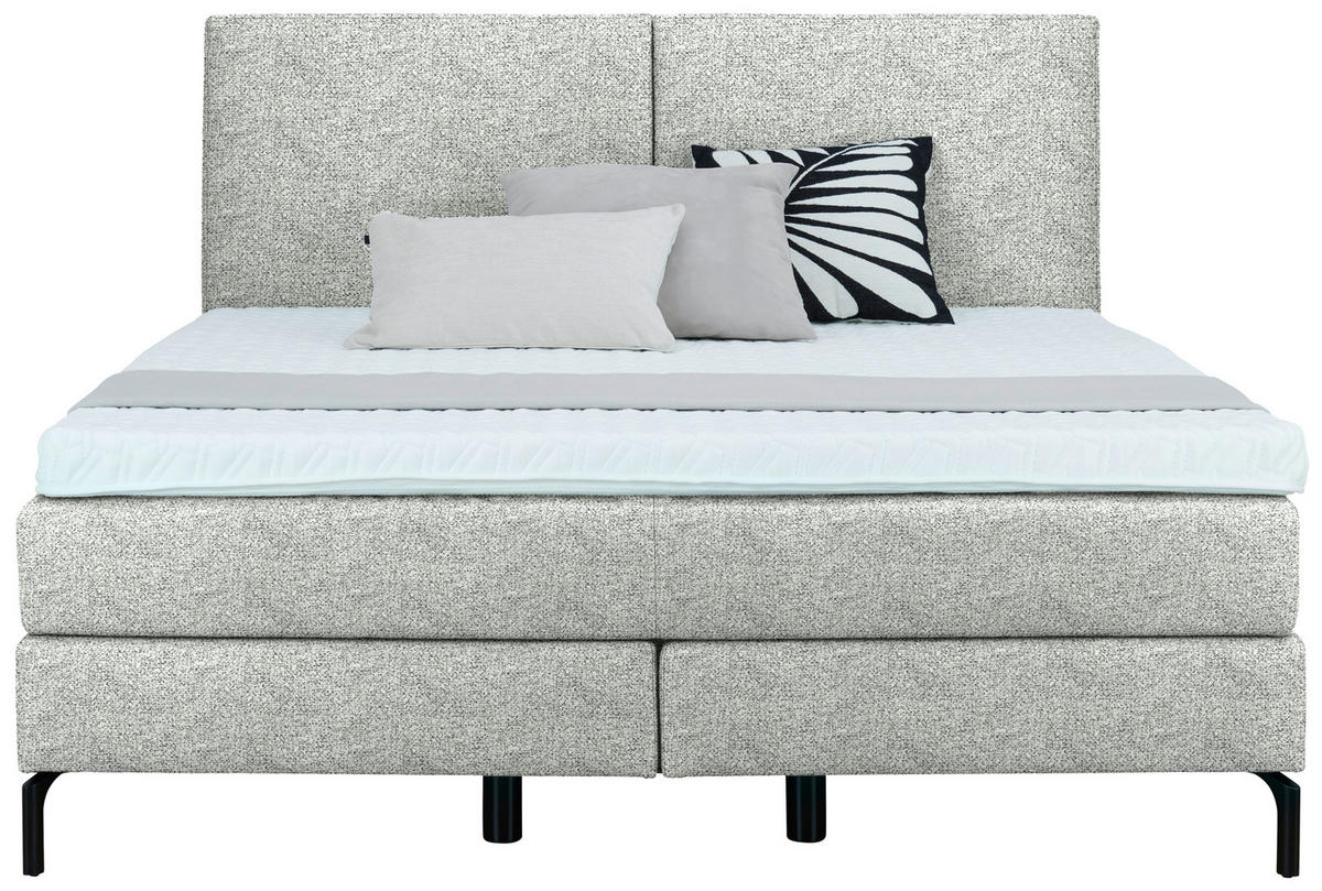 BOXSPRINGBETT 180/200 cm  in Naturfarben  - Schwarz/Naturfarben, Konventionell, Textil/Metall (180/200cm) - Dieter Knoll
