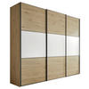 SCHWEBETÜRENSCHRANK 249/222/68 cm 3-türig Weiß, Eiche Artisan  - Schwarz/Eiche Artisan, Holzwerkstoff/Metall (249/222/68cm) - Moderano