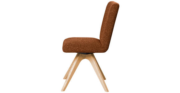 STUHL drehbar - Eichefarben/Haselnussfarben, KONVENTIONELL, Holz/Textil (47/89/60cm) - Linea Natura