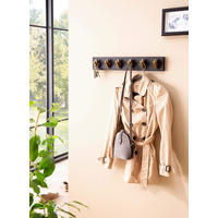WANDGARDEROBE  in Mangoholz massiv Schwarz  - Schwarz, LIFESTYLE, Holz (60/10/8cm) - MID.YOU