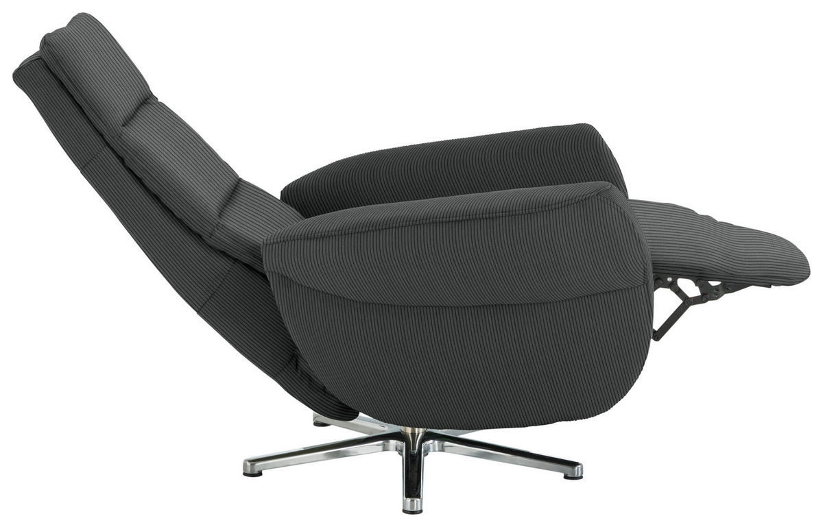 RELAXSESSEL Textil Anthrazit  - Chromfarben/Anthrazit, Design, Textil/Metall (78/113/83cm) - Beldomo Speed