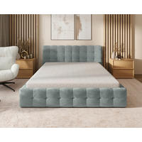 POLSTERBETT 160/200 cm,  in Hellgrau, gepolstertes Kopfteil, Lattenrost, Bettkasten,  - Hellgrau/Schwarz, MODERN, Holz/Kunststoff (160/200cm) - Chameo