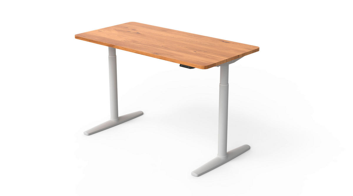 ÍRÓASZTAL  - tölgyfa színű/fehér, Konventionell, műanyag/faalapú anyag (140/70/71-116cm) - Xora