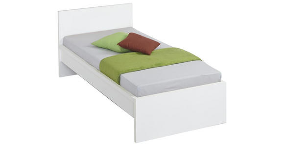 BETT 90/200 cm  in Weiß  - Weiß, Design, Holzwerkstoff (90/200cm) - Carryhome