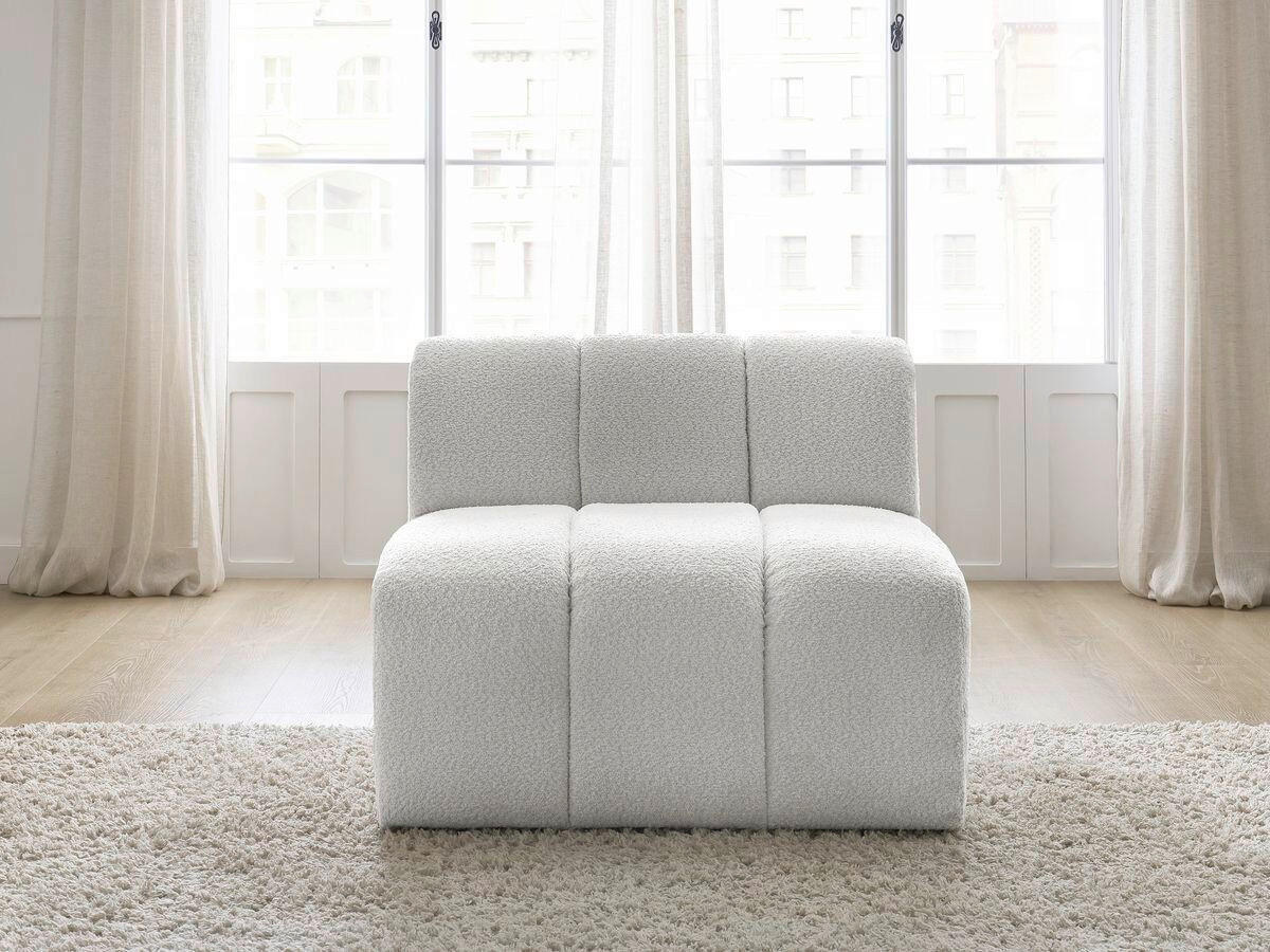 SOFAELEMENT ANNECY Bouclé Hellgrau  - Hellgrau/Schwarz, MODERN, Kunststoff/Textil (91/72/91cm)