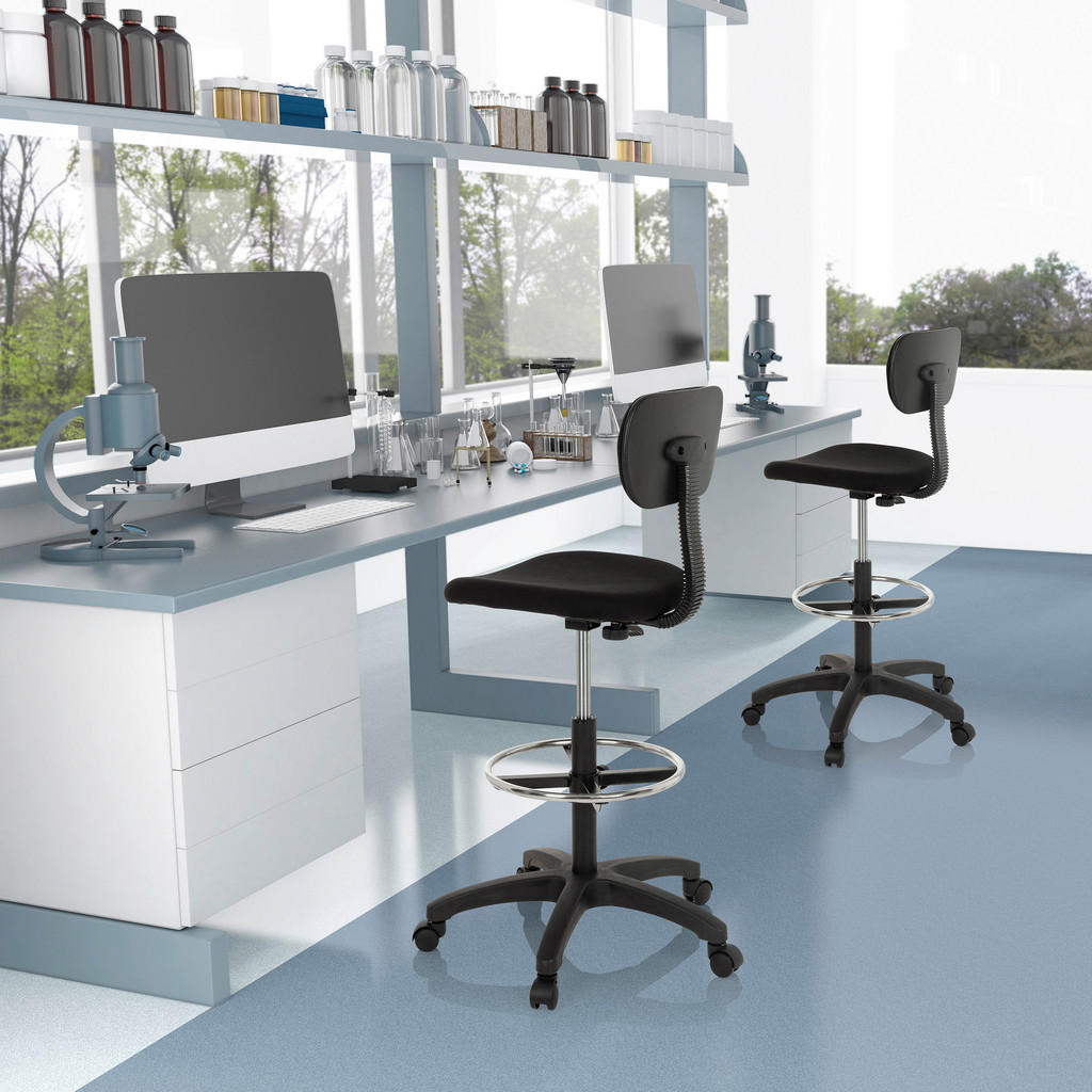 Thumbnail - Mid.you Drehstuhl, Schwarz, Textil, Drehkreuz, 60x96x58 cm, Sitzfläche 360° drehbar, Arbeitszimmer, Bürostühle, Drehstüh...
