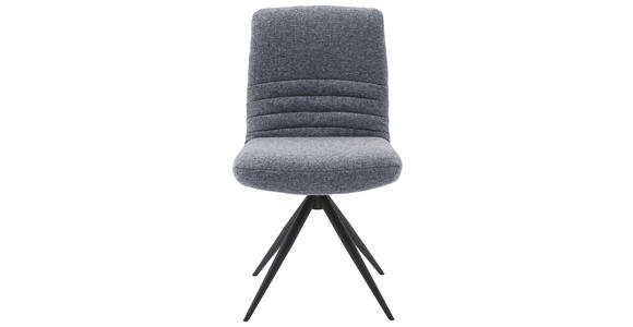 STUHL in Stahl Flachgewebe Metall, Textil - Schwarz/Dunkelblau, Design, Textil/Metall (50/93/69cm) - Dieter Knoll