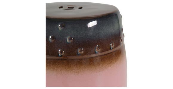 BEISTELLTISCH Braun, Rosa rund  - Braun/Rosa, Design, Keramik (33/45cm) - Carryhome