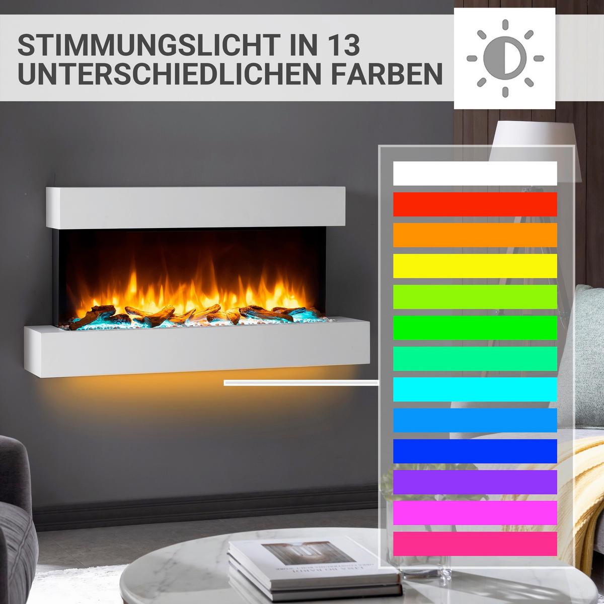 ELEKTROKAMIN - Weiß, Basics, Holzwerkstoff/Metall (110/57/25cm)