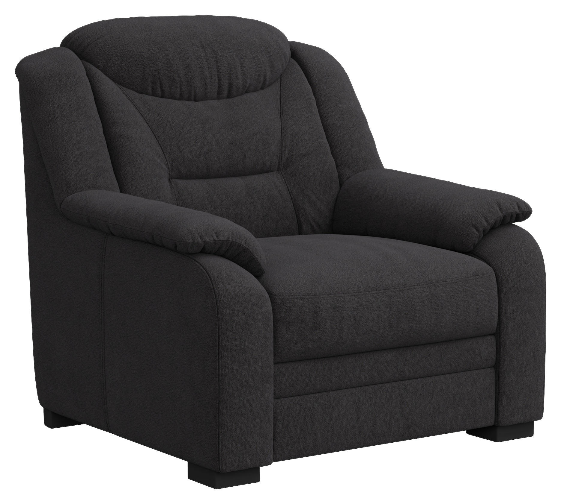 SESSEL in Chenille Schwarz  - Schwarz, Basics, Kunststoff/Textil (97/99/99cm) - MID.YOU