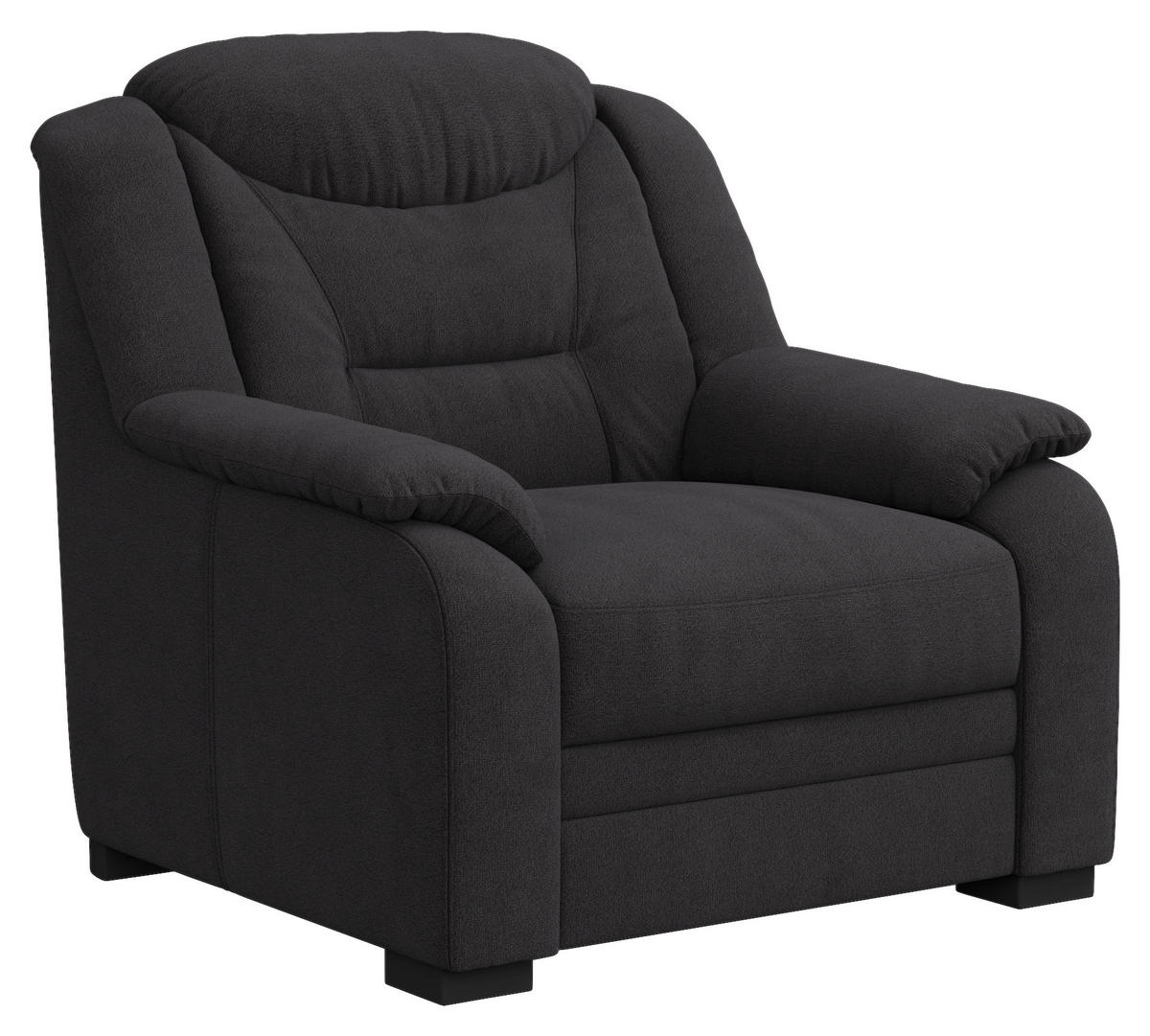 SESSEL in Chenille Schwarz  - Schwarz, Basics, Kunststoff/Textil (97/99/99cm) - MID.YOU