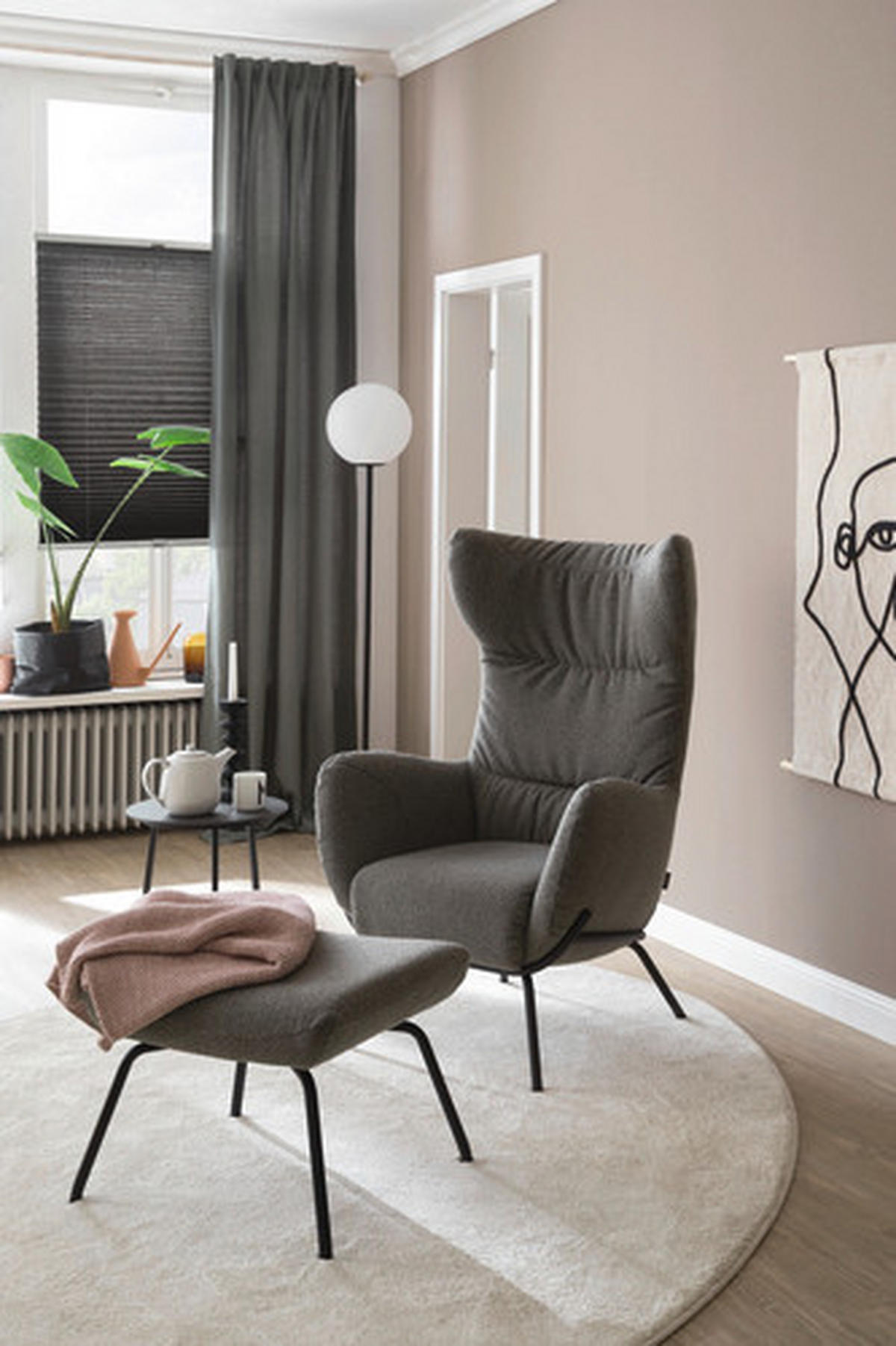 PLISSEE  blickdicht  60/130 cm    - Anthrazit, Basics, Textil (60/130cm) - Schöner Wohnen