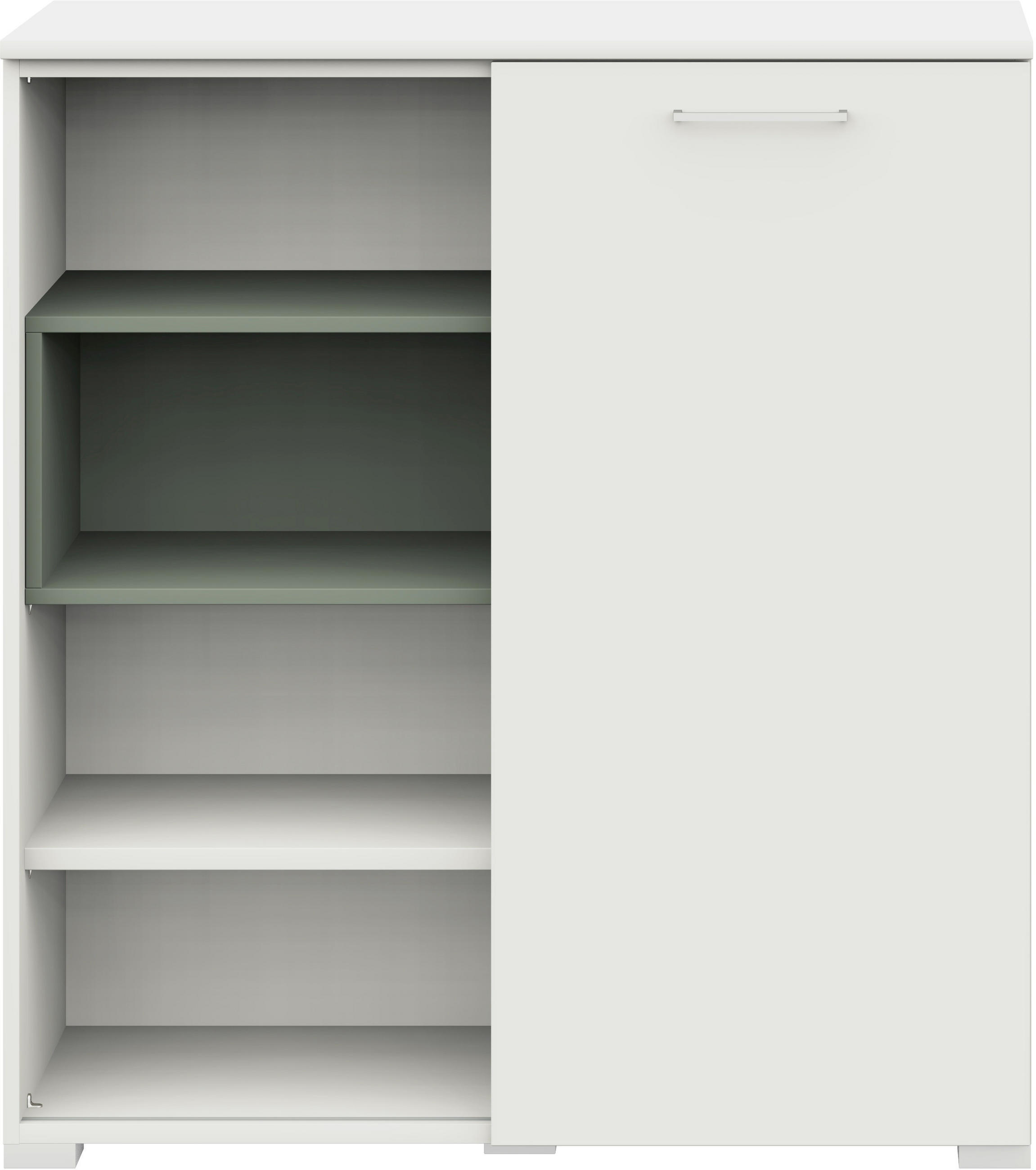 KOMMODE  in 100/108/41,9 cm  - Salbeigrün/Anthrazit, Design, Holzwerkstoff/Metall (100/108/41,9cm) - Cantus