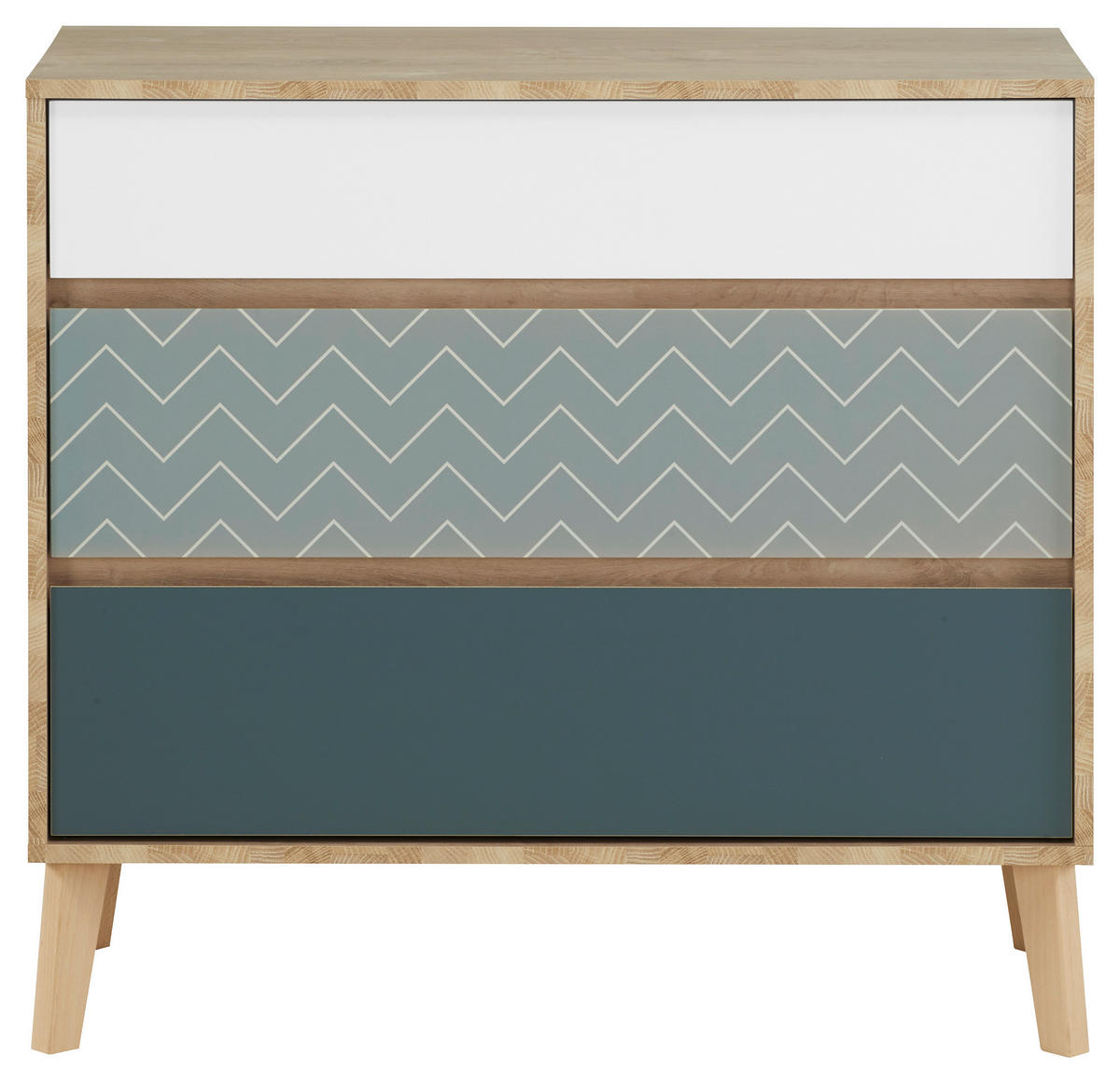 KOMMODE  in 94/86/40 cm  - Blau/Eichefarben, MODERN, Holz/Holzwerkstoff (94/86/40cm) - MID.YOU