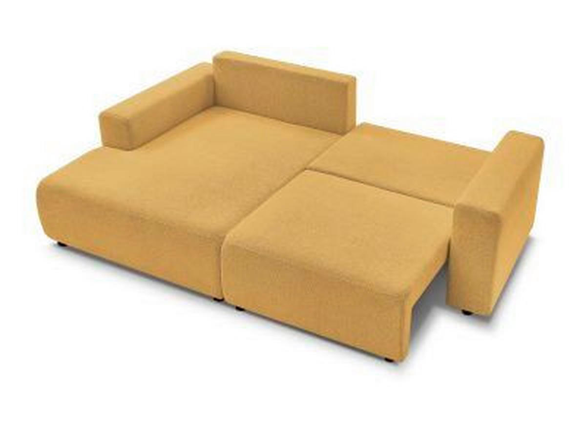 ECKSOFA Ottomane links  ATILLA Gelb Flachgewebe  - Gelb/Schwarz, MODERN, Kunststoff/Textil (149/244cm)