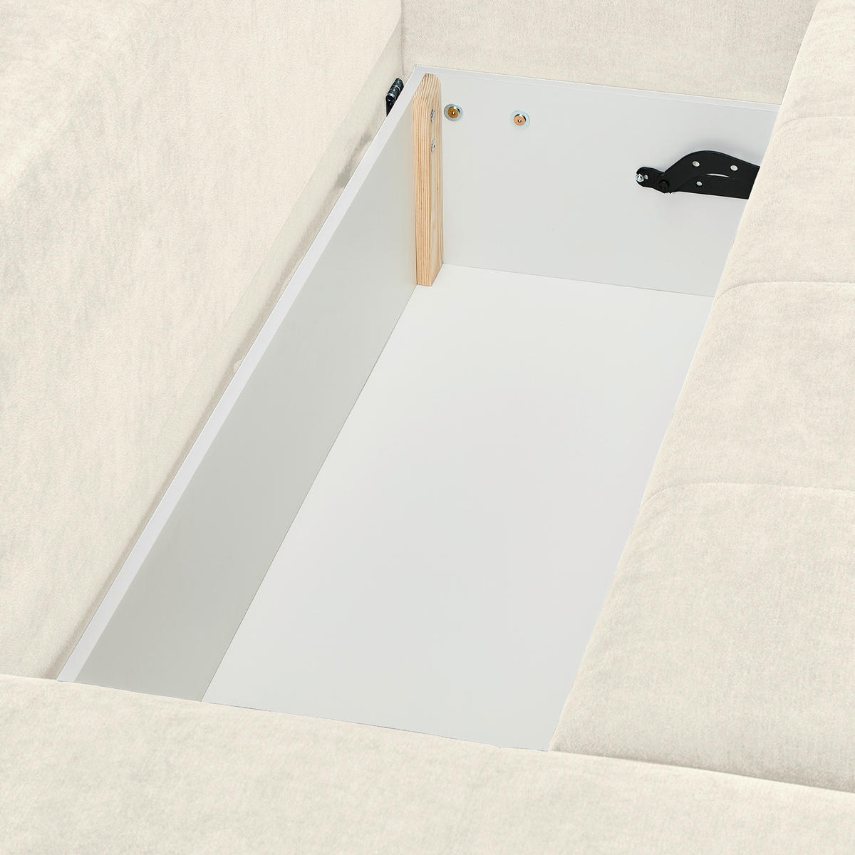 ECKSOFA Creme Chenille  - Silberfarben/Creme, KONVENTIONELL, Holz/Textil (187/293cm) - Carryhome