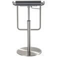 BARHOCKER in Metall, Kunststoff Chromfarben, Dunkelgrau  - Chromfarben/Dunkelgrau, Design, Kunststoff/Metall (47/70-97/42cm) - Novel