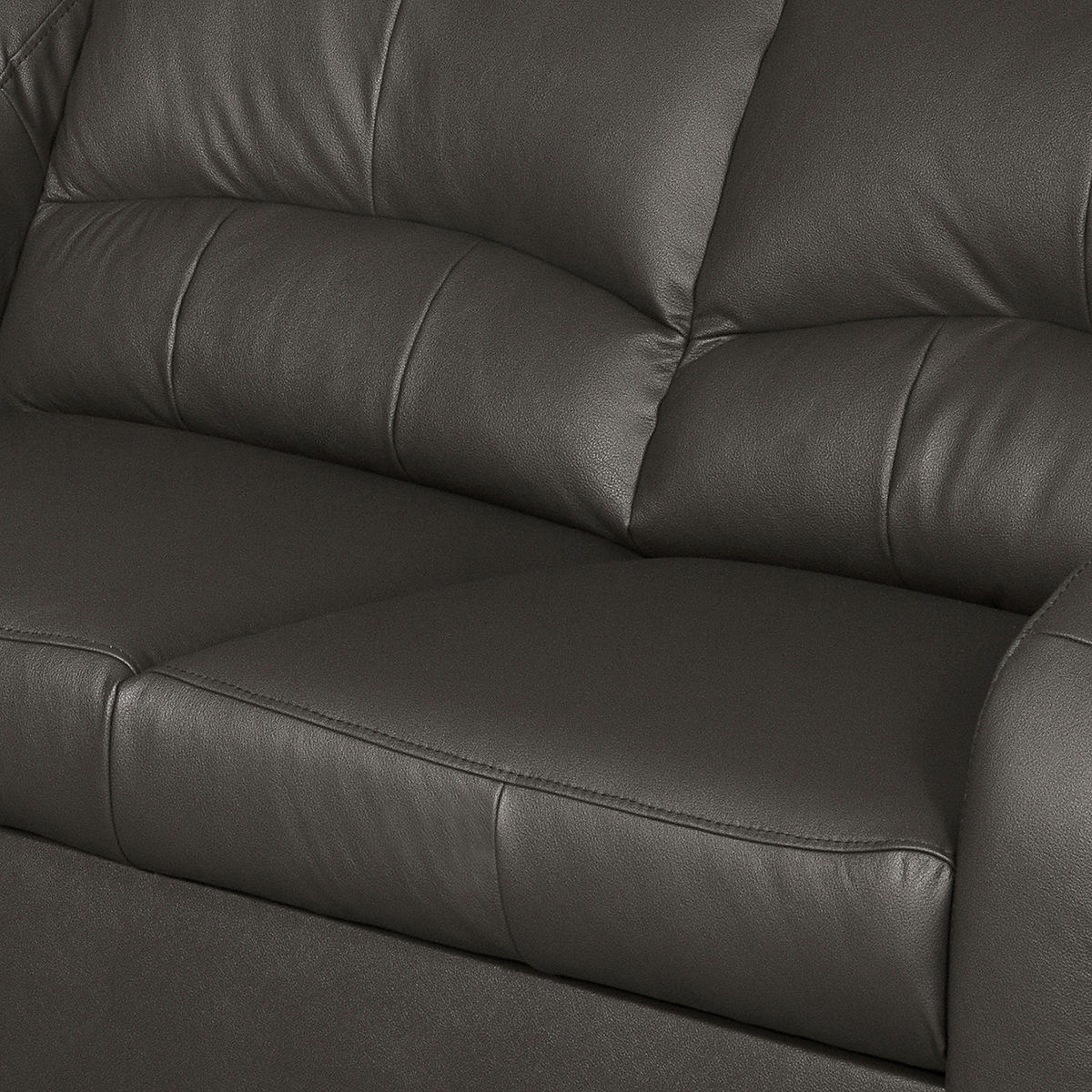 ECKSOFA in Lederlook Echtleder Dunkelbraun  - Dunkelbraun/Schwarz, Design, Leder/Kunststoff (168/227cm) - Livetastic