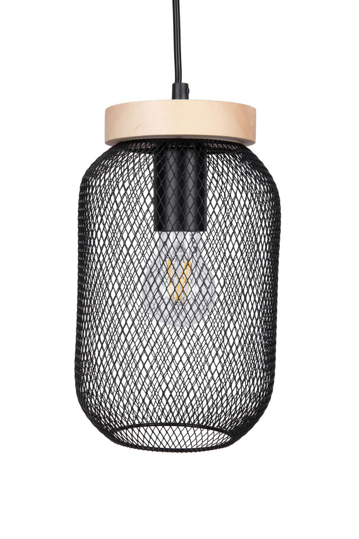 HÄNGELEUCHTE 16/120 cm  - Schwarz, LIFESTYLE, Holz/Metall (16/120cm) - Marama