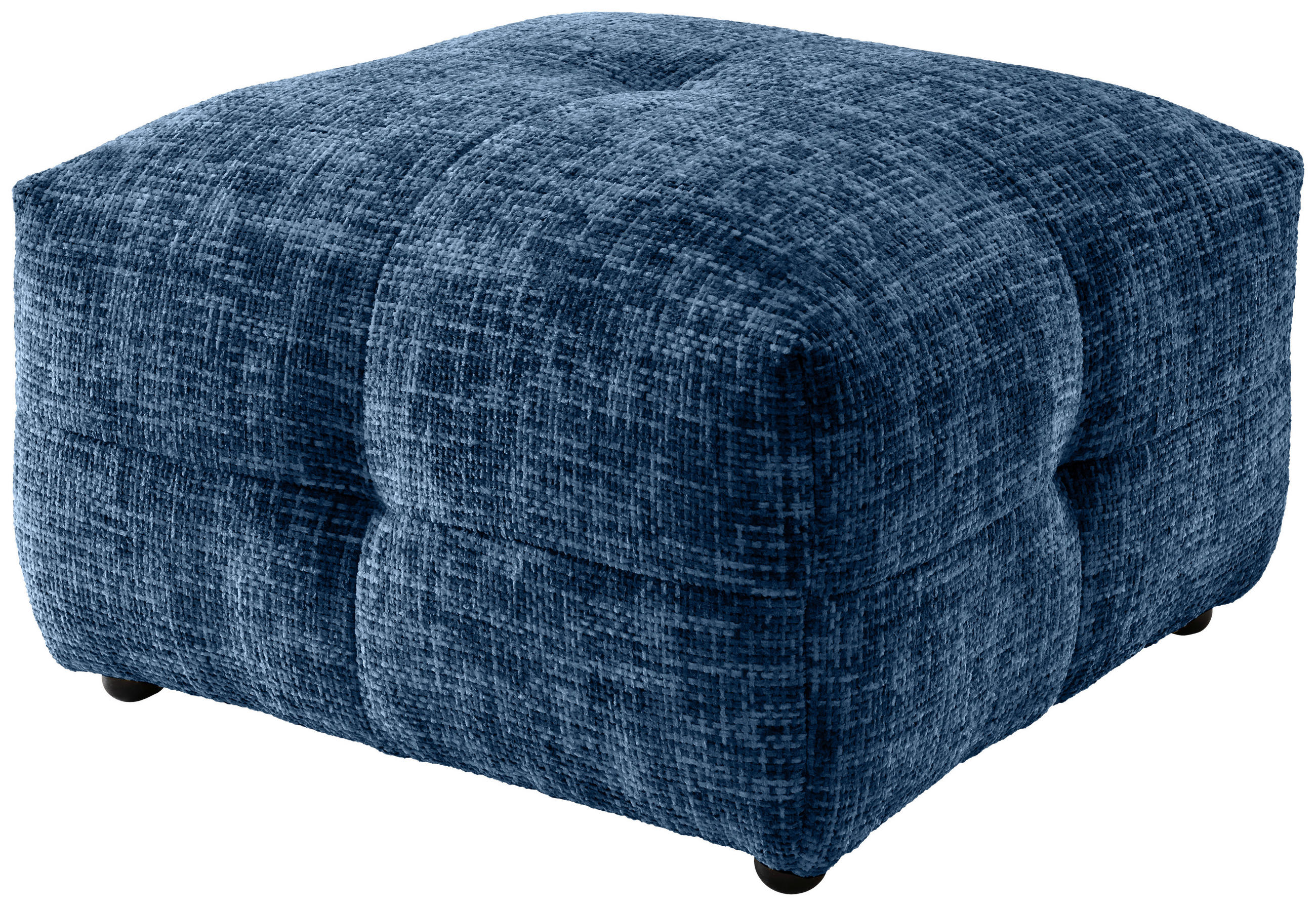 HOCKER in Textil Blau  - Blau/Schwarz, Design, Kunststoff/Textil (72/44/72cm) - Livetastic
