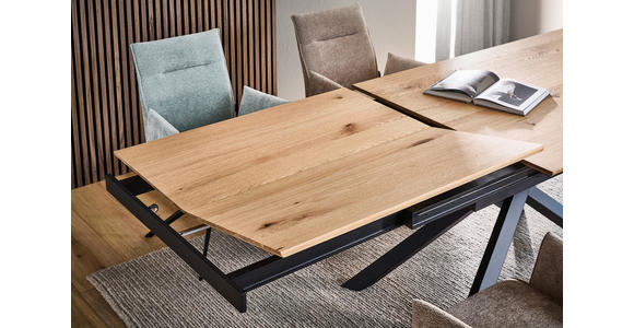 ESSTISCH in Holz, Metall, Holzwerkstoff 190-290/100/76 cm  - Eichefarben/Schwarz, MODERN, Holz/Holzwerkstoff (190-290/100/76cm) - Valnatura