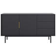 SIDEBOARD Schwarz  - Goldfarben/Schwarz, Design, Holzwerkstoff/Metall (154/82/39cm) - Xora