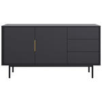 SIDEBOARD Schwarz  - Goldfarben/Schwarz, Design, Holzwerkstoff/Metall (154/82/39cm) - Xora