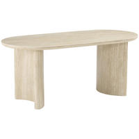 ESSTISCH 180/90/76 cm Nachbildung  Stein, Holzwerkstoff oval Eichefarben, Beige  - Eichefarben/Beige, MODERN, Holzwerkstoff/Stein (180/90/76cm) - P & B