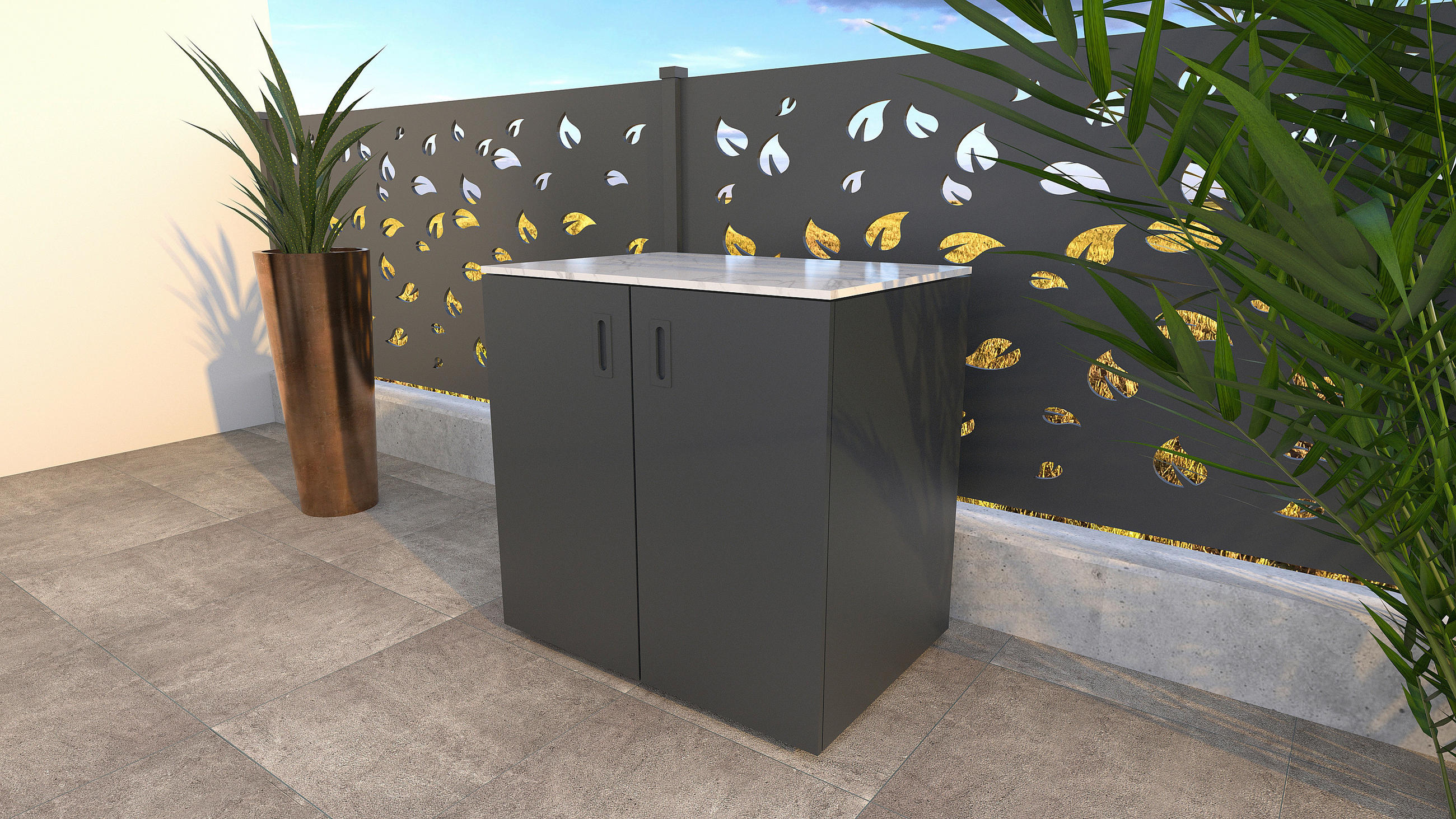 UTEKÖK   90/92/63 cm  - antracit, Basics, metall/sten (90/92/63cm) - Gardenson