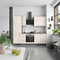 KÜCHENBLOCK Riva 240 cm  in Schieferfarben, Weiß  - Schieferfarben/Edelstahlfarben, MODERN, Holzwerkstoff/Metall (240cm) - Nobilia