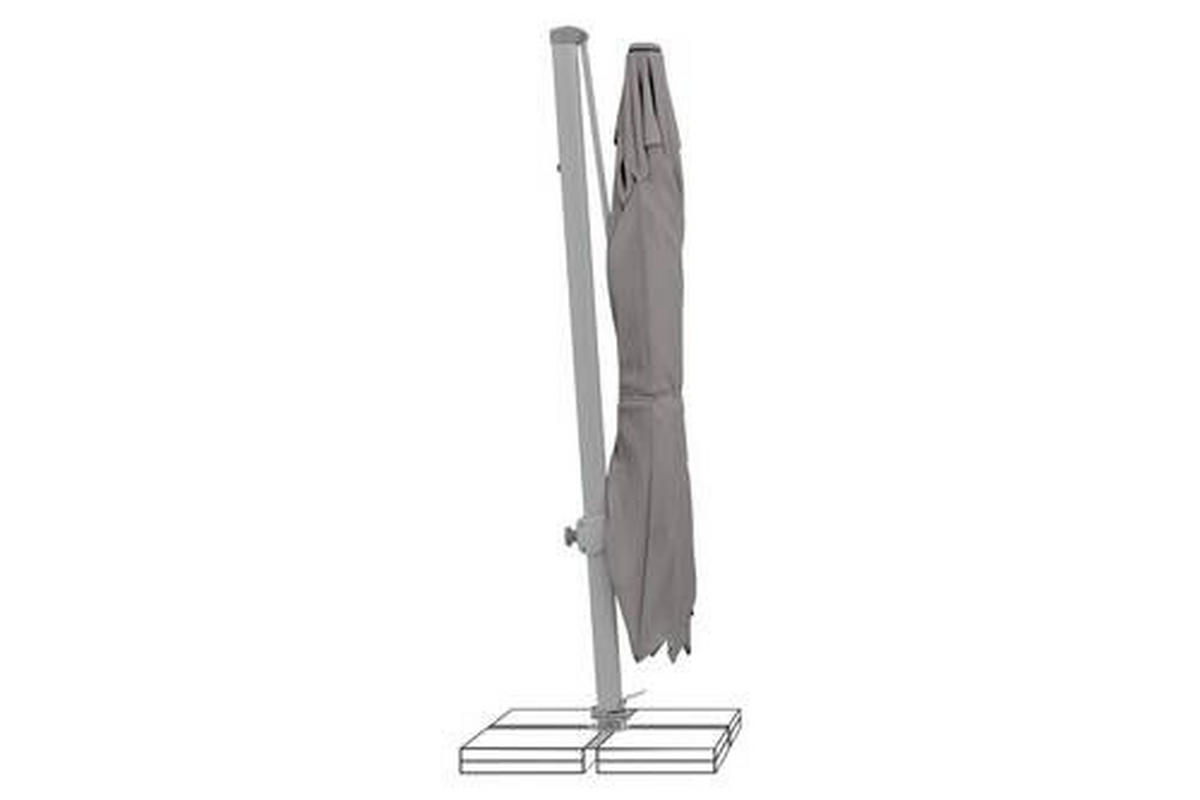AMPELSCHIRM 330x270 cm  - Dunkelgrau/Silberfarben, Basics, Textil/Metall (330/270cm) - Suncomfort by Glatz