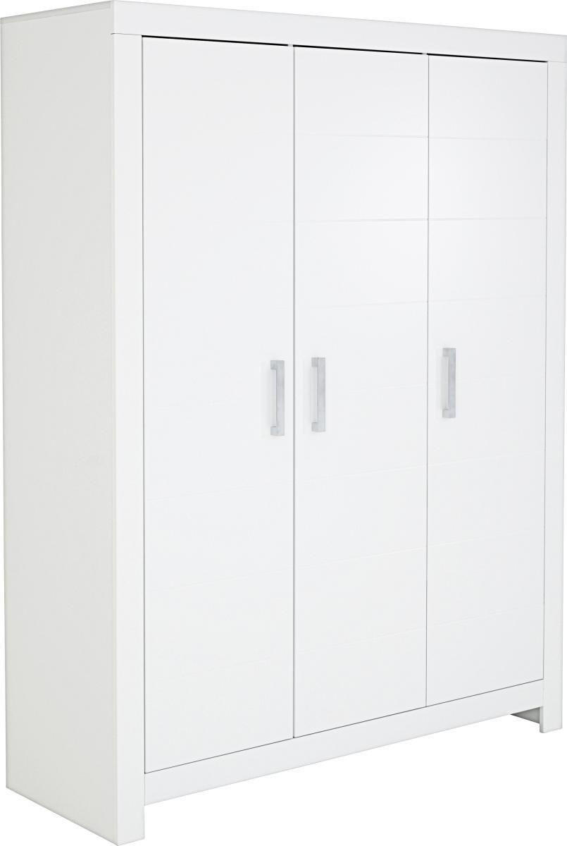 KLEIDERSCHRANK 156,8/205,3/55,3 cm 3-türig  - Chromfarben/Weiß, KONVENTIONELL, Holzwerkstoff/Metall (156,8/205,3/55,3cm) - Paidi
