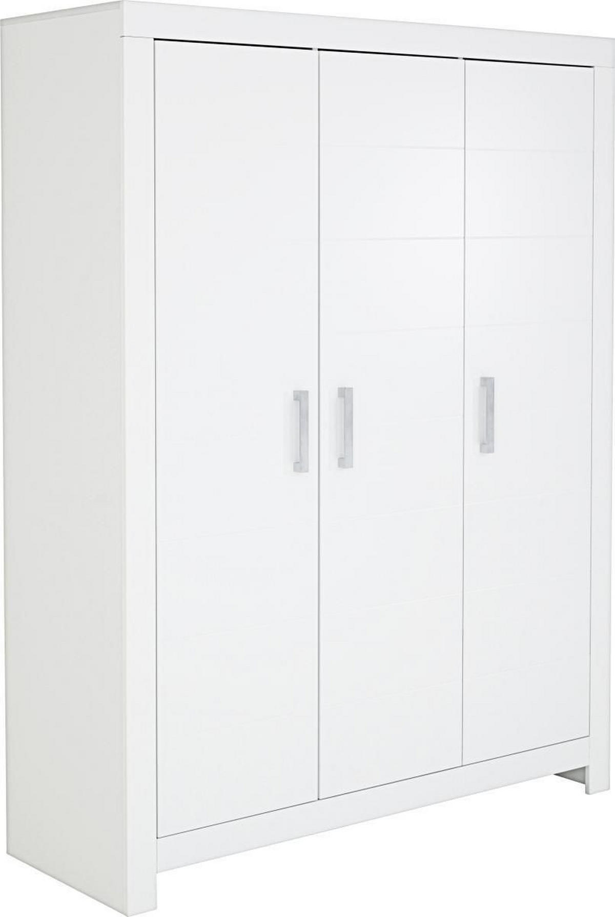 KLEIDERSCHRANK 3-türig Weiß  - Chromfarben/Weiß, Design, Holzwerkstoff/Metall (156,8/205,3/55,3cm) - Paidi