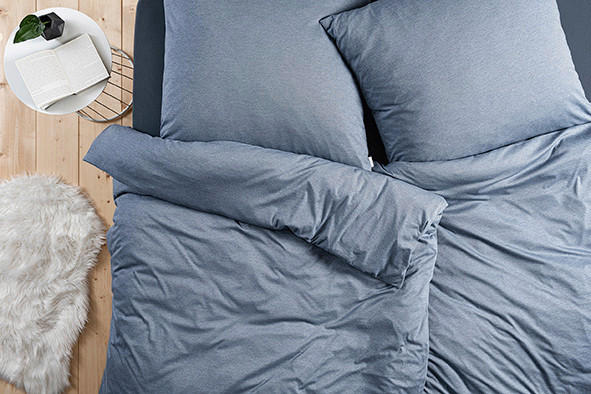 BETTWÄSCHE Takoma Interlock-Jersey 135/200 cm  - Taubenblau, Trend, Textil (135/200cm) - Estella