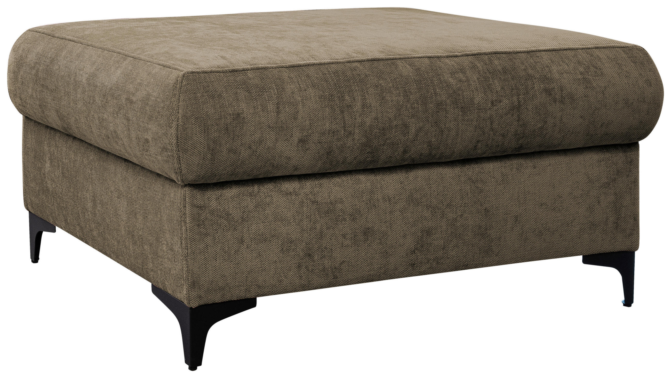 HOCKER Webstoff Braun  - Schwarz/Braun, KONVENTIONELL, Textil/Metall (101/49/66cm) - Stylife