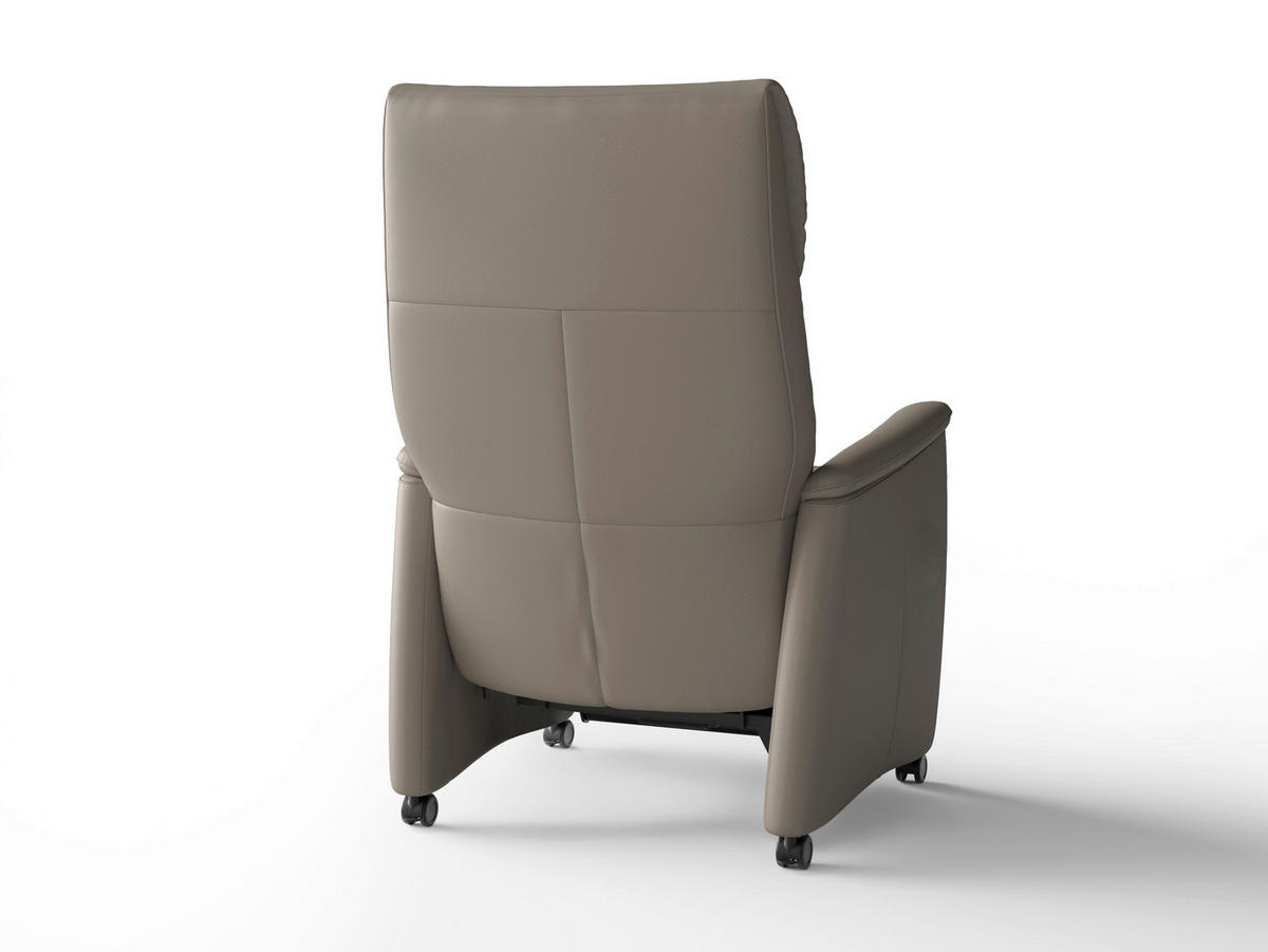 RELAXSESSEL Leder Grau  - Schwarz/Grau, Basics, Leder/Kunststoff (76/110/84cm) - Sit & More