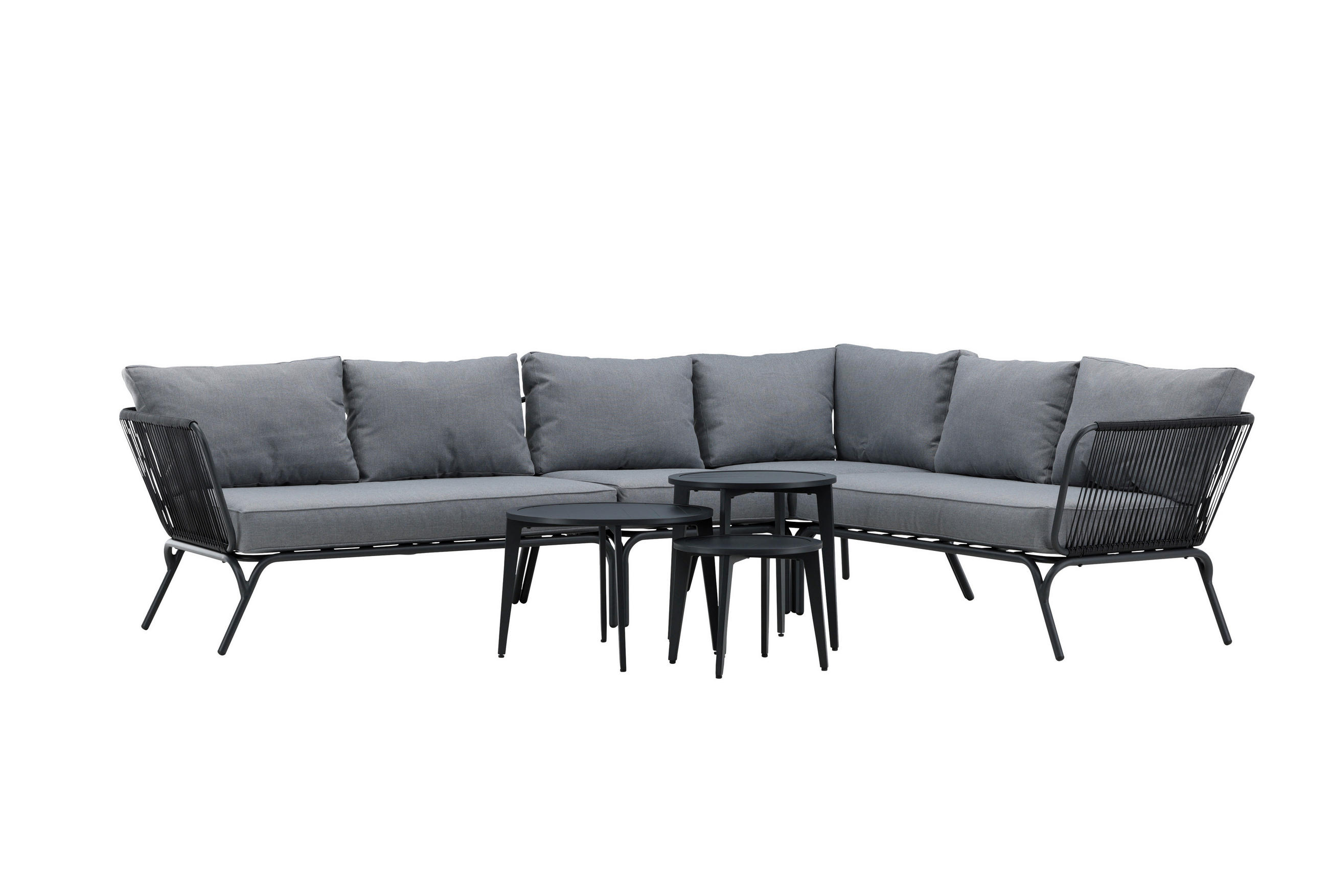 LOUNGESET  - grå/svart, Klassisk, metall/textil - Gardenson