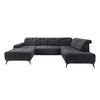 WOHNLANDSCHAFT Anthrazit Mikrofaser  - Anthrazit/Schwarz, MODERN, Textil/Metall (180/337/200cm) - Livetastic