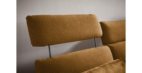 ECKSOFA in Flachgewebe Currygelb 259/152 cm - Currygelb/Schwarz, Design, Textil/Metall (259/152cm) - Dieter Knoll