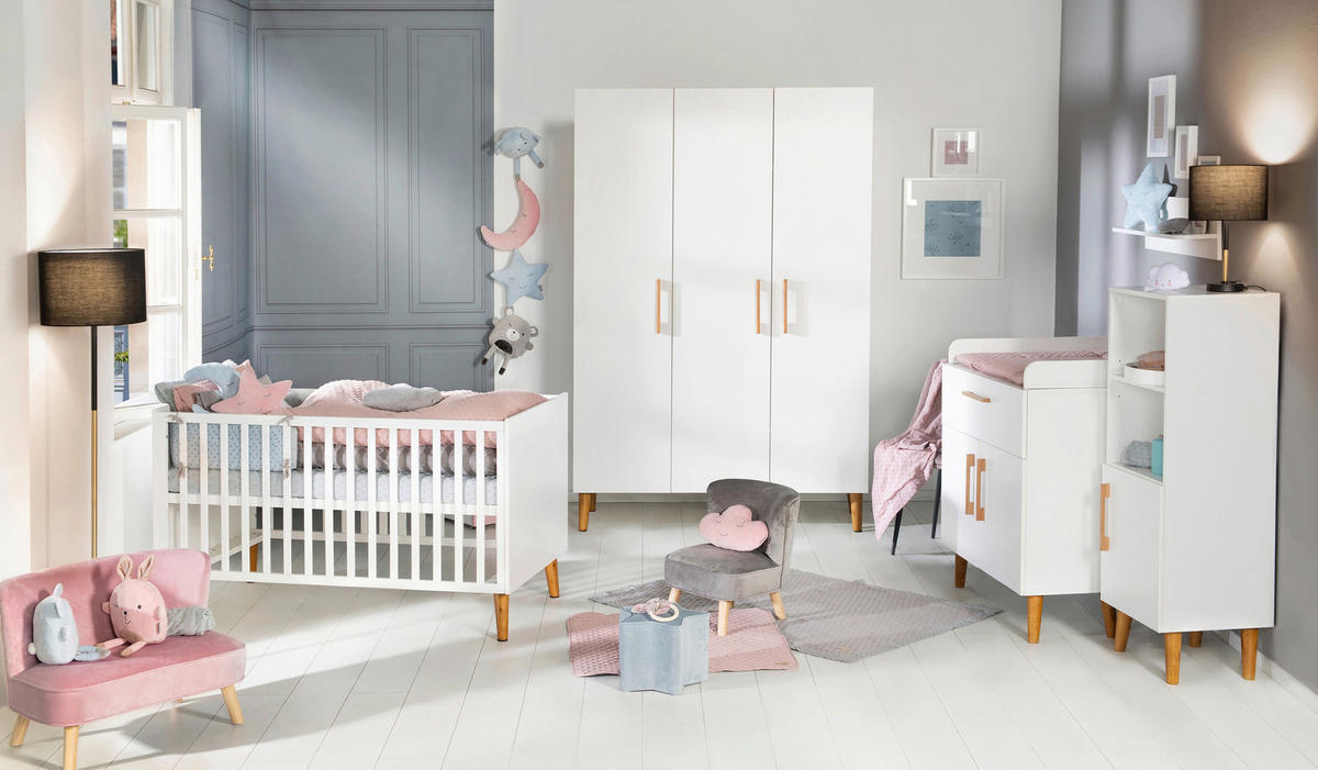 BABYKLEIDERSCHRANK roba Mick Weiß  - Weiß, Basics, Holzwerkstoff (134/198,5/50cm) - Roba